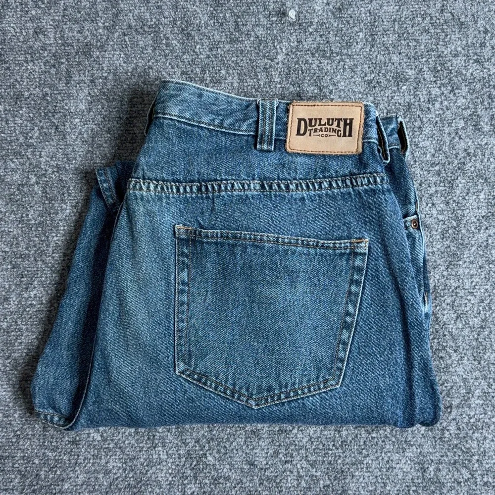 Duluth Trading Flex Ballroom Jeans Mens 40x30 Blue Relaxed Fit Straight Denim